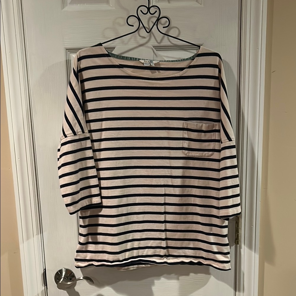Boden striped 3/4 length sleeve Breton size 14